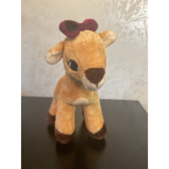 Vintage DanDee Rudolph Plush Toy 8" Brown Red-Nosed Reindeer Soft Stuffed Animal - Picture 1 of 6